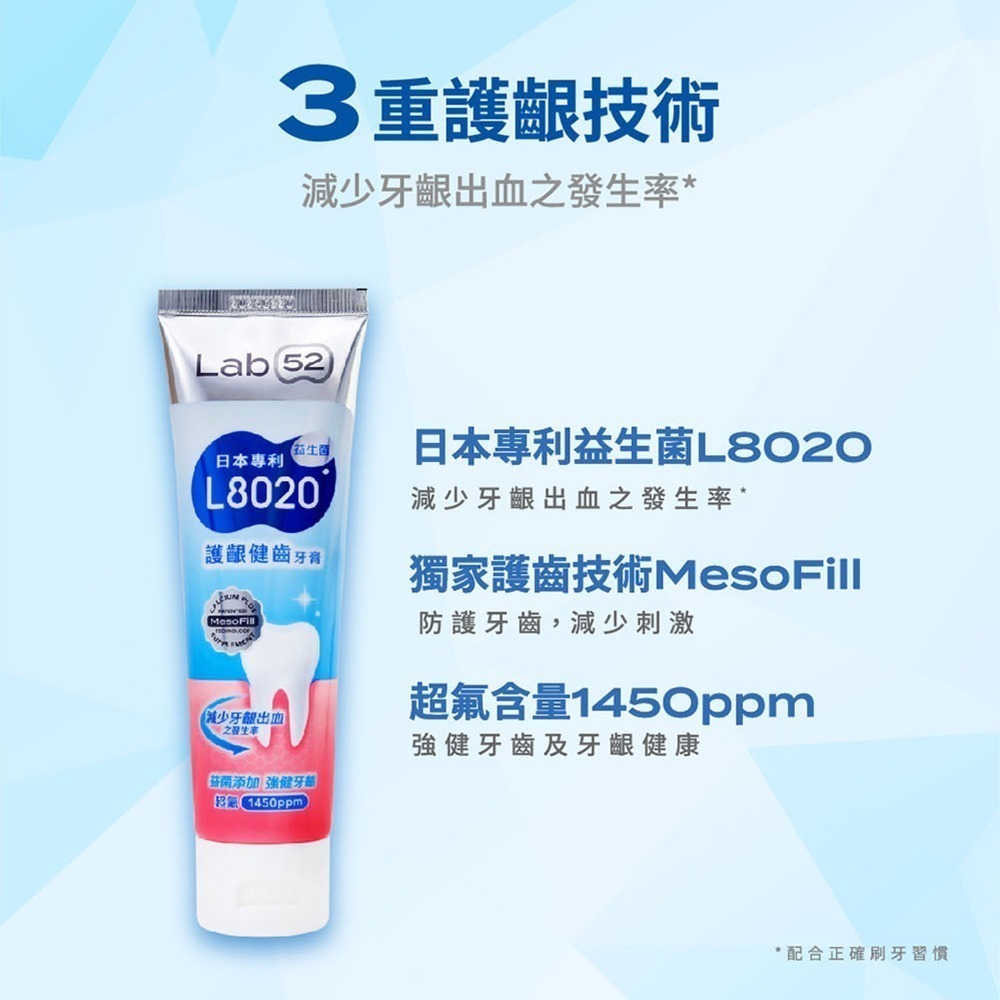 【Lab52齒妍堂】L8020益生菌護齦健齒牙膏110g｜益菌添加 強健牙齦 含氟 超氟1450ppm 牙齦護理-細節圖8