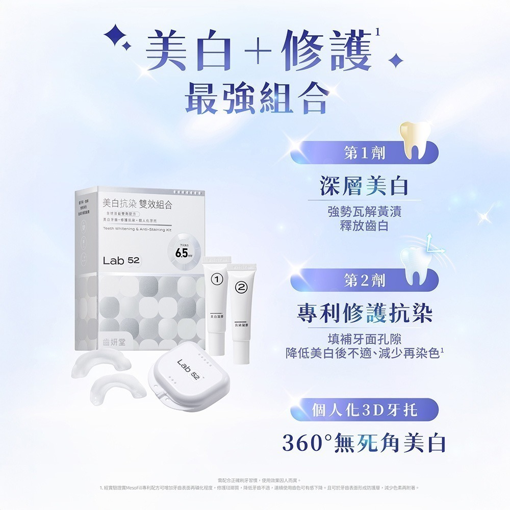 【限時購】【Lab52齒妍堂】牙齒美白抗染雙效組 贈三麗鷗晶透牙膏100g-細節圖7