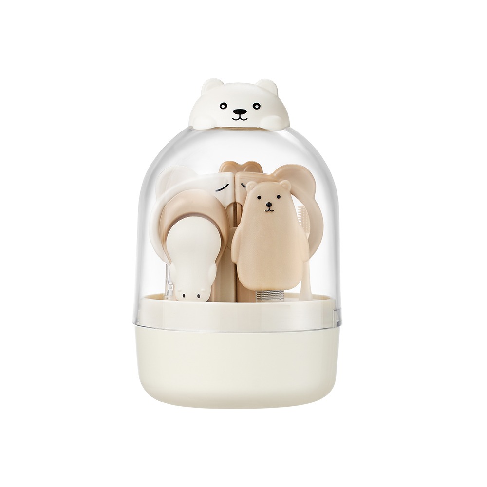 【Lab52齒妍堂】小熊嬰兒指甲護理六合一組｜新生兒指甲剪 指甲修剪器 新生兒護理 嬰兒磨甲器 嬰兒護理工具 掏耳棒-細節圖2