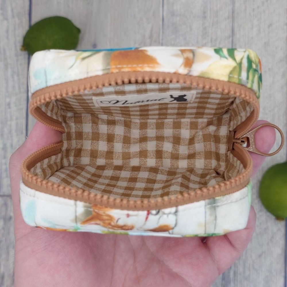 小橘貓咪 方形拉鍊收納包 可拆式手腕帶 手作小物包 行動電源包-細節圖7