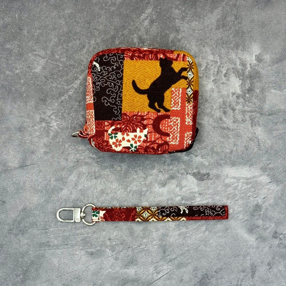 貓咪窗花 方形拉鍊收納包 可拆式手腕帶 手作小物包 行動電源包-規格圖9