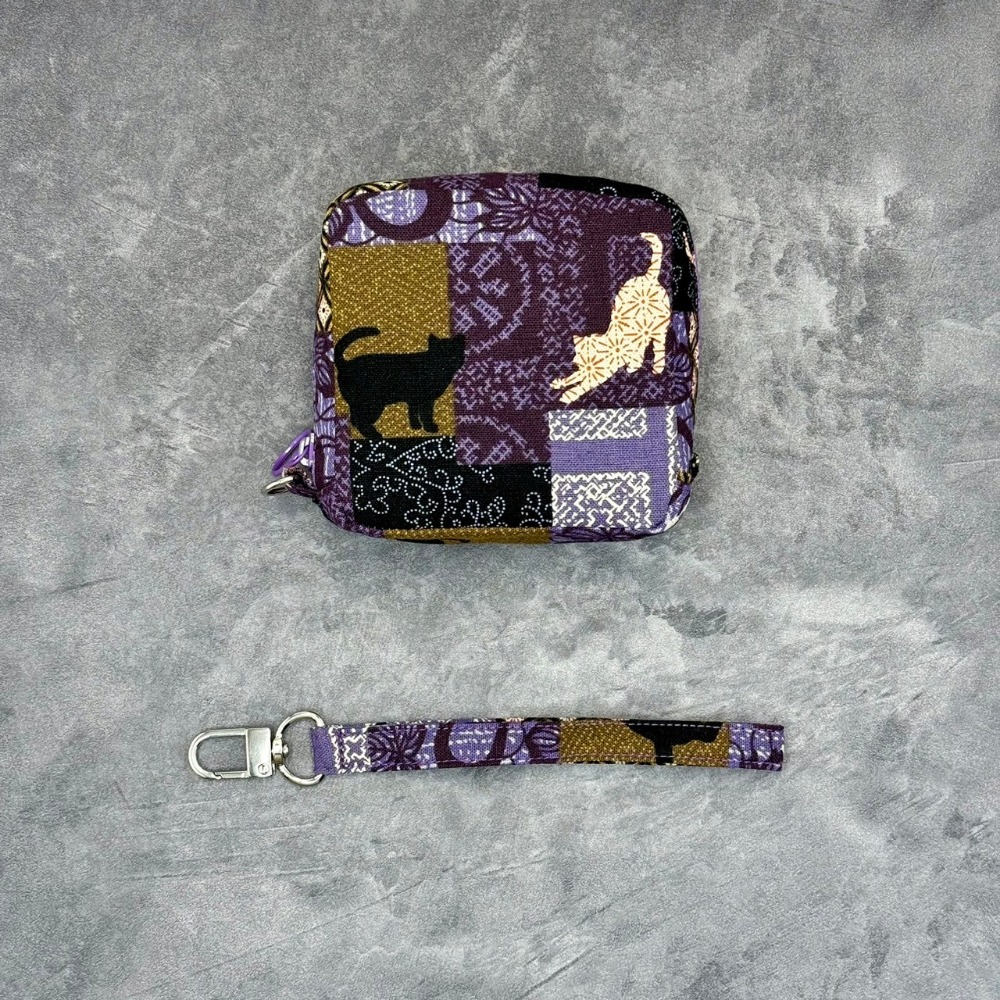 貓咪窗花 方形拉鍊收納包 可拆式手腕帶 手作小物包 行動電源包-規格圖9