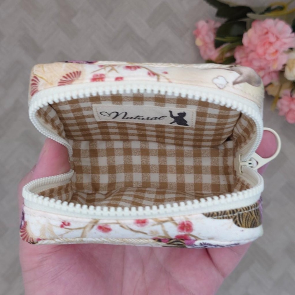 日系 江戶武士貓 方形拉鍊收納包 可拆式手腕帶 手作小物包 行動電源包-細節圖6