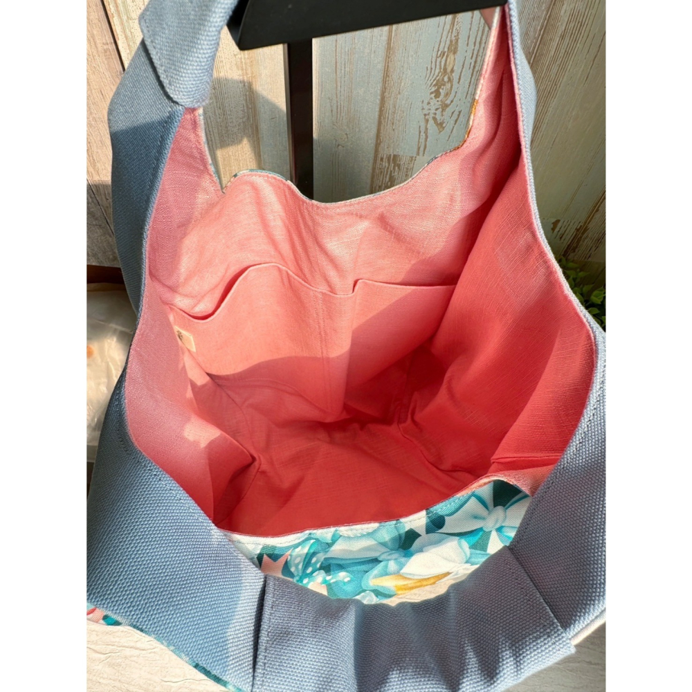 蝴蝶結兔兔 簡約風拼接手提包 手拿包 輕便包-細節圖3