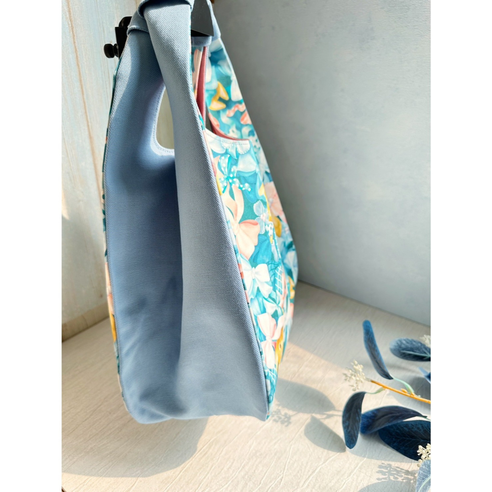 蝴蝶結兔兔 簡約風拼接手提包 手拿包 輕便包-細節圖4