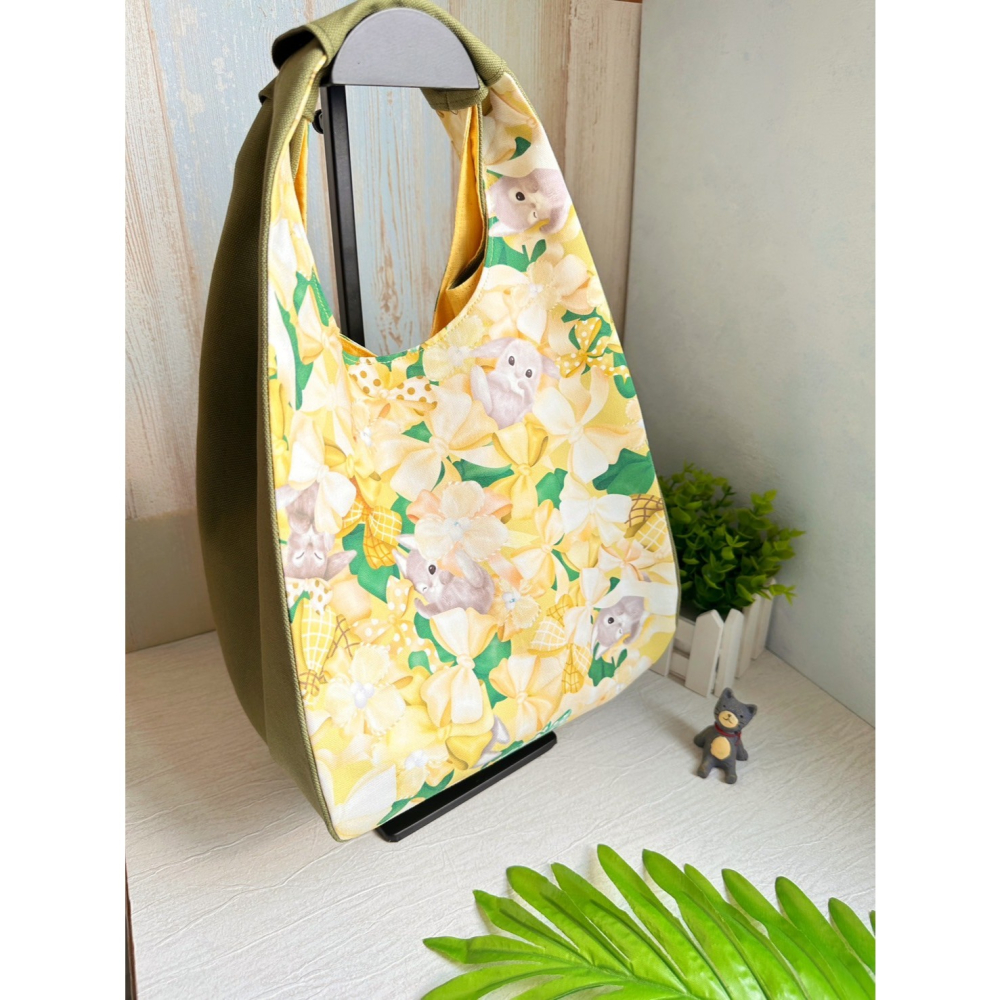 蝴蝶結兔兔 簡約風拼接手提包 手拿包 輕便包-細節圖9