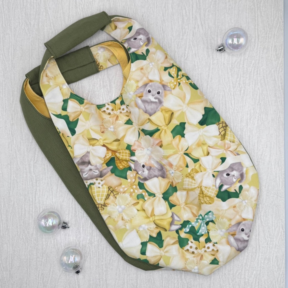 蝴蝶結兔兔 簡約風拼接手提包 手拿包 輕便包-規格圖10