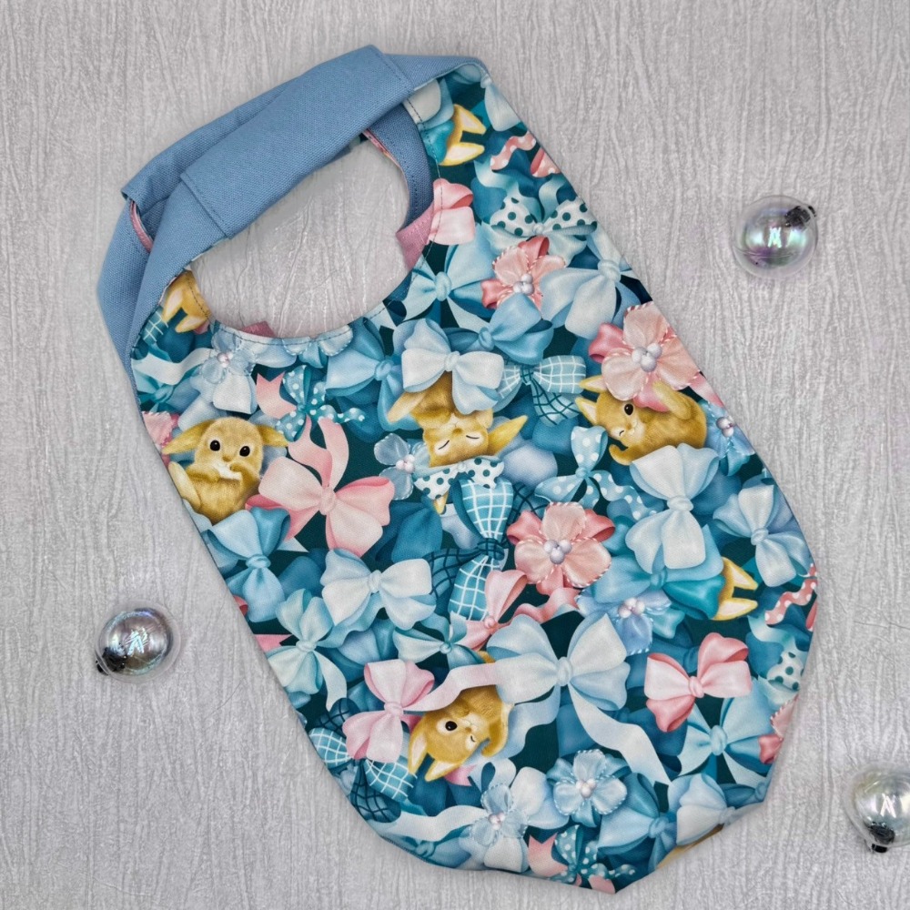 蝴蝶結兔兔 簡約風拼接手提包 手拿包 輕便包-規格圖10