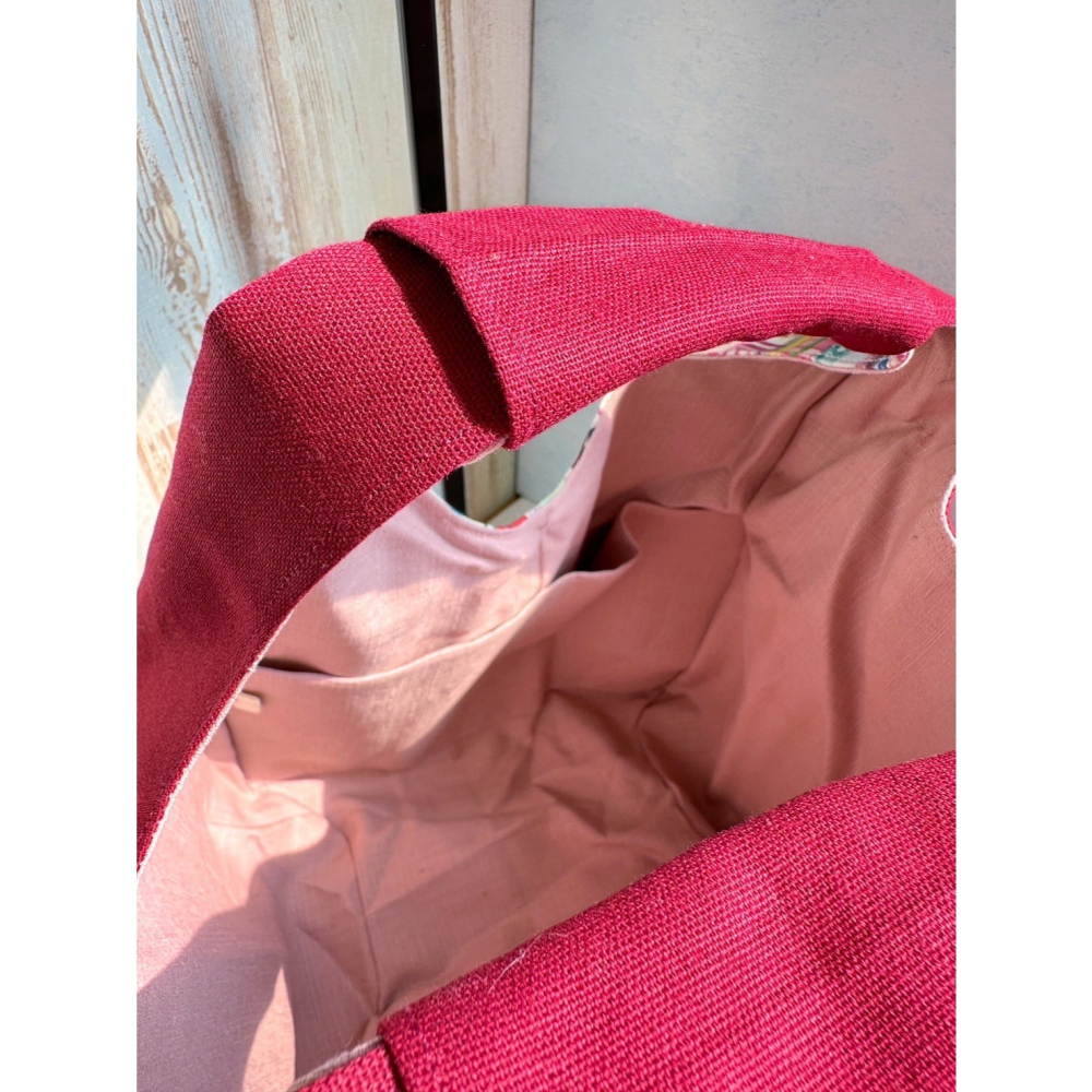 手繪大貓咪 簡約風拼接手提包 手拿包 輕便包-細節圖6