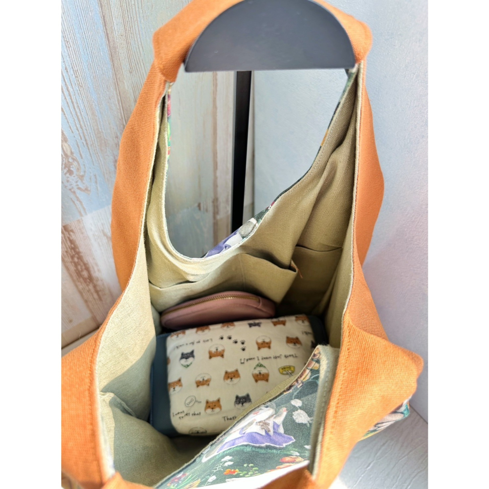 豐收鼠鼠 簡約風拼接手提包 手拿包 輕便包-細節圖2