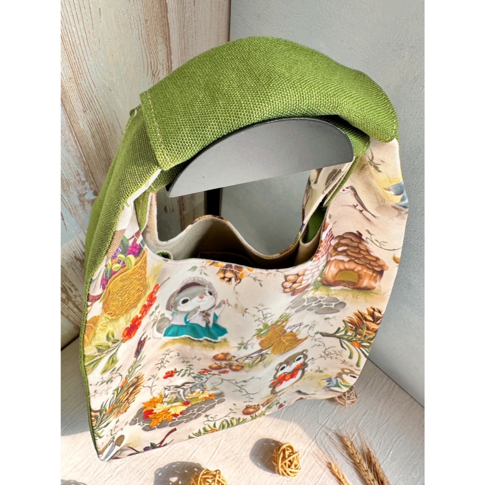 豐收鼠鼠 簡約風拼接手提包 手拿包 輕便包-細節圖7