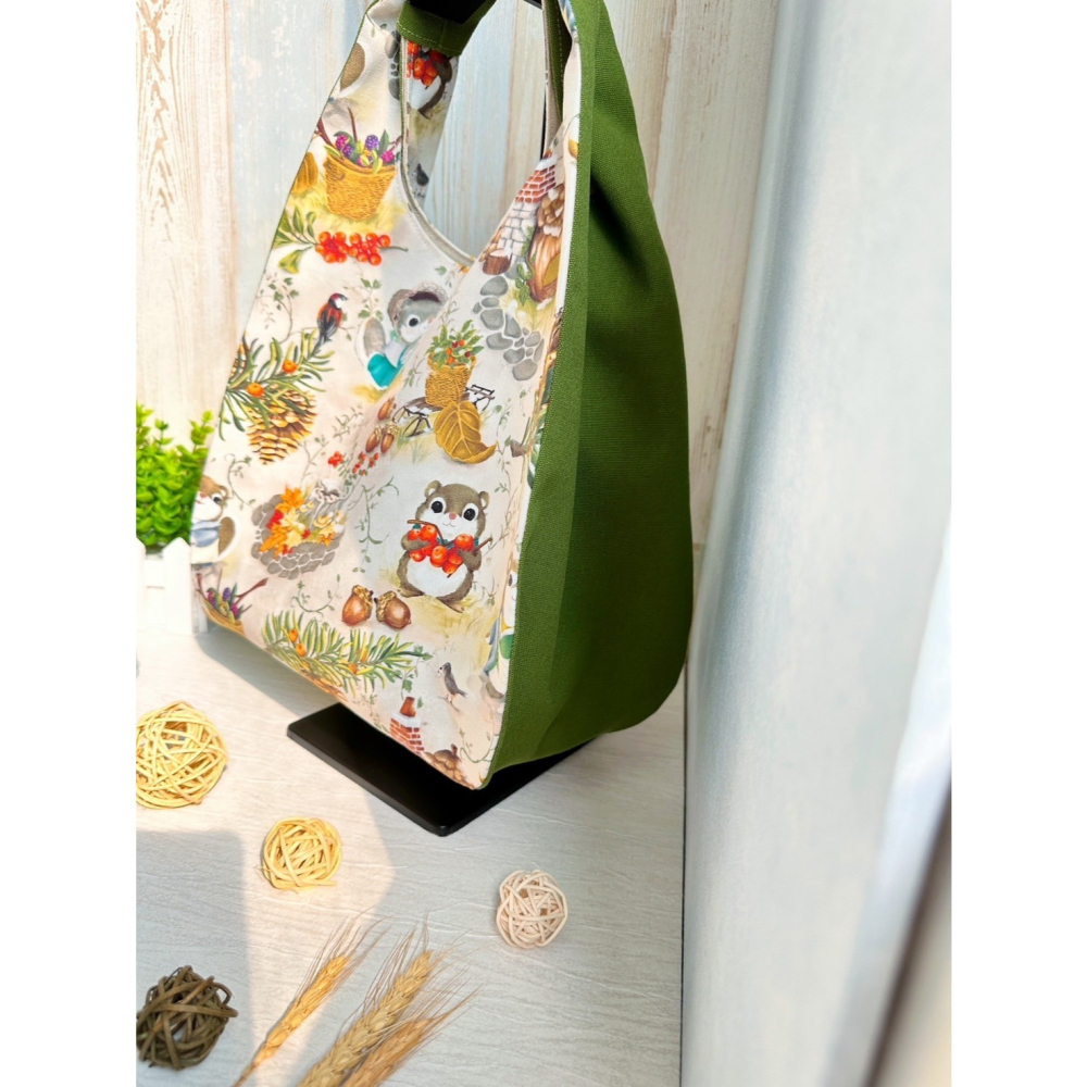 豐收鼠鼠 簡約風拼接手提包 手拿包 輕便包-細節圖9