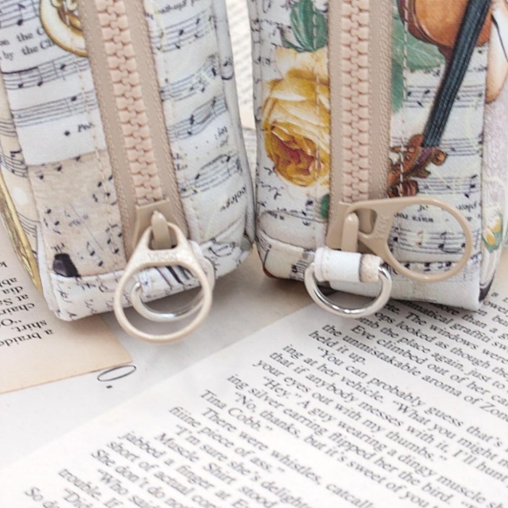 音符樂譜 方形拉鍊收納包 可拆式手腕帶 手作小物包 行動電源包-細節圖5
