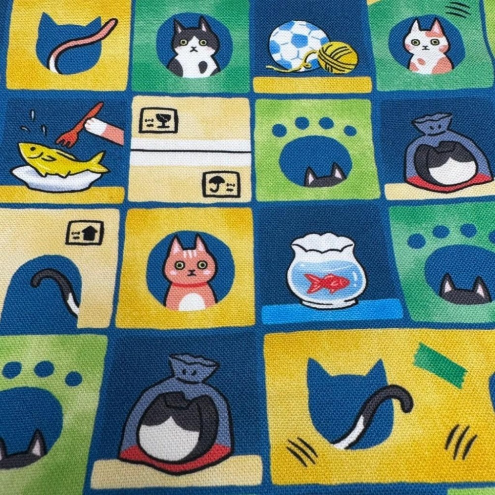 格子小貓 雙層手提拉鍊包 內袋收納 手作布包 上班外出輕便包-細節圖8