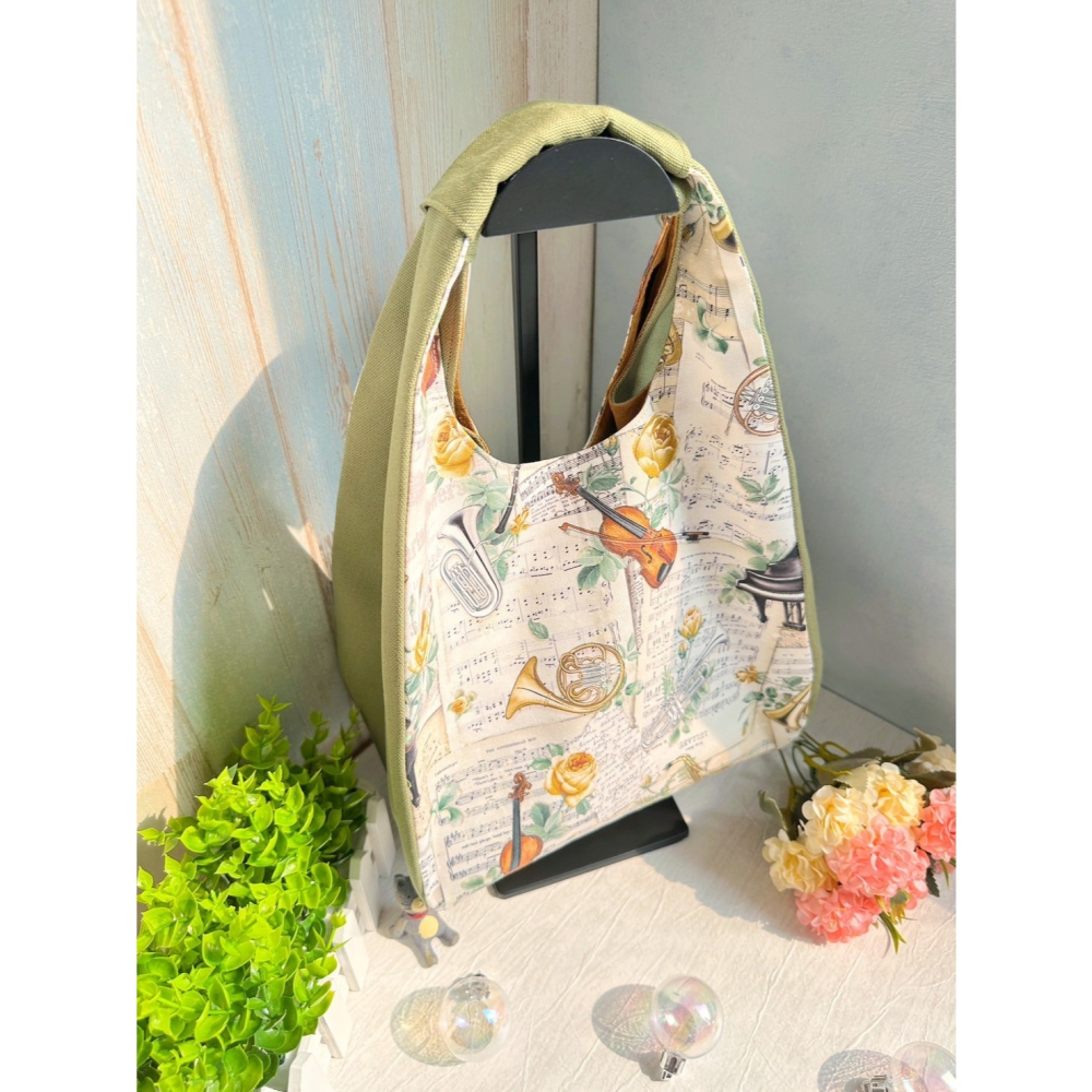 音符樂譜 簡約風拼接手提包 手拿包 輕便包-細節圖2