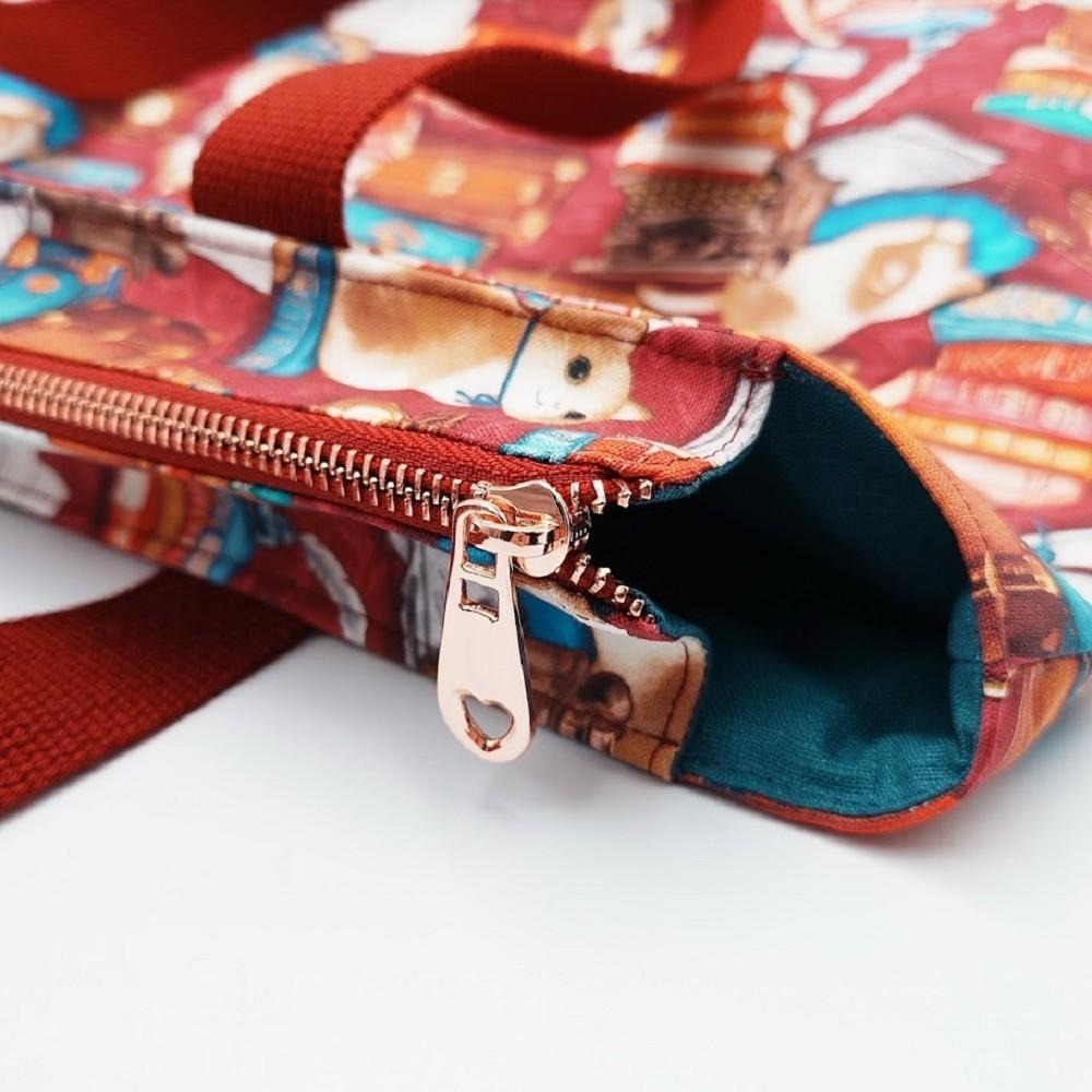 書房躲貓貓 大容量 手提包 肩背包 托特包 手挽包 購物袋 環保袋-細節圖4