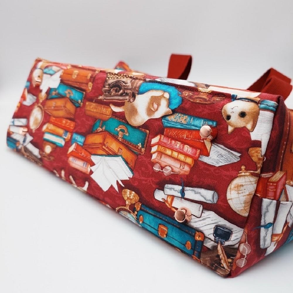 書房躲貓貓 大容量 手提包 肩背包 托特包 手挽包 購物袋 環保袋-細節圖5