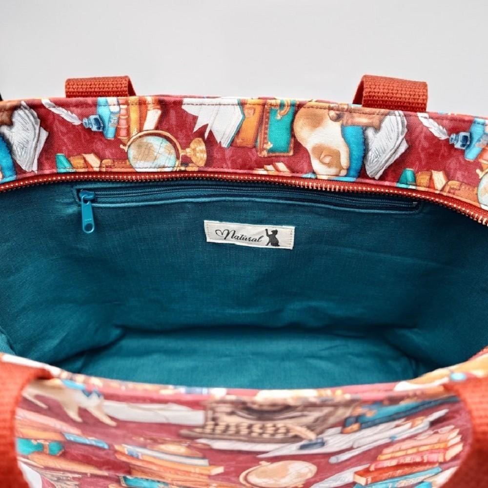 書房躲貓貓 大容量 手提包 肩背包 托特包 手挽包 購物袋 環保袋-細節圖6