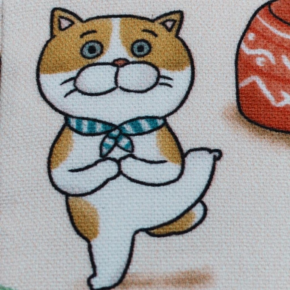 貓咪瑜珈 方形拉鍊收納包 可拆式手腕帶 手作小物包 行動電源包-細節圖8