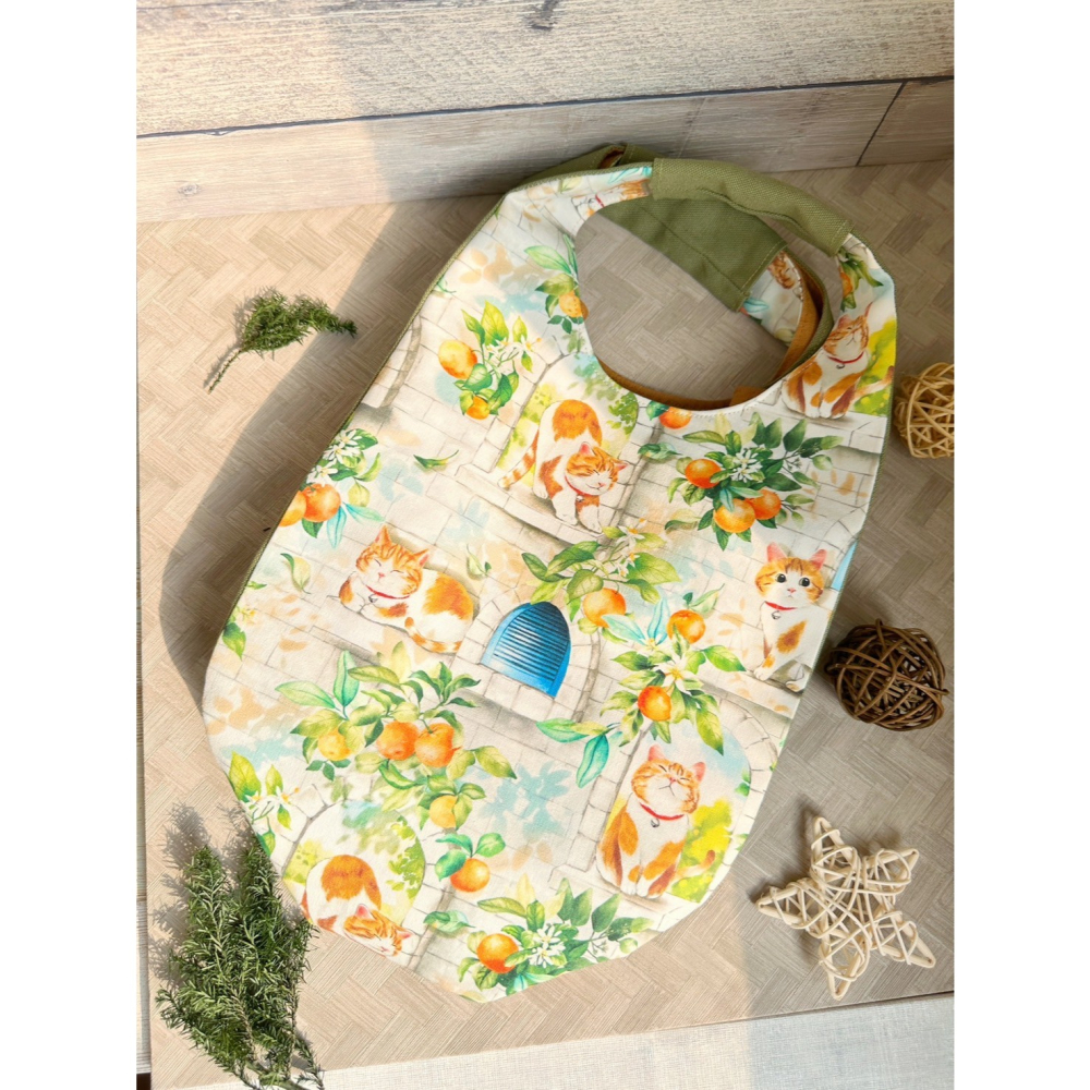 小橘貓咪 簡約風拼接手提包 手拿包 輕便包-細節圖2