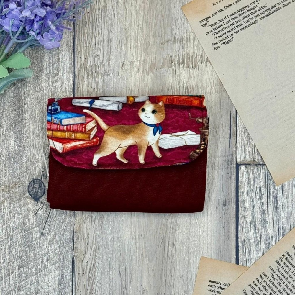 【台灣手作】書房躲貓貓 牛津布手作三層零錢包 畢業送禮-細節圖2