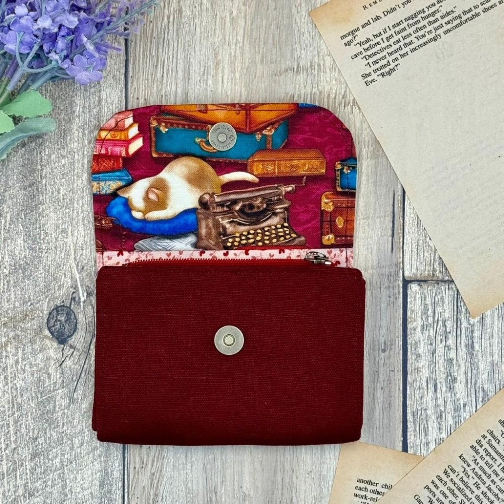 【台灣手作】書房躲貓貓 牛津布手作三層零錢包 畢業送禮-細節圖3