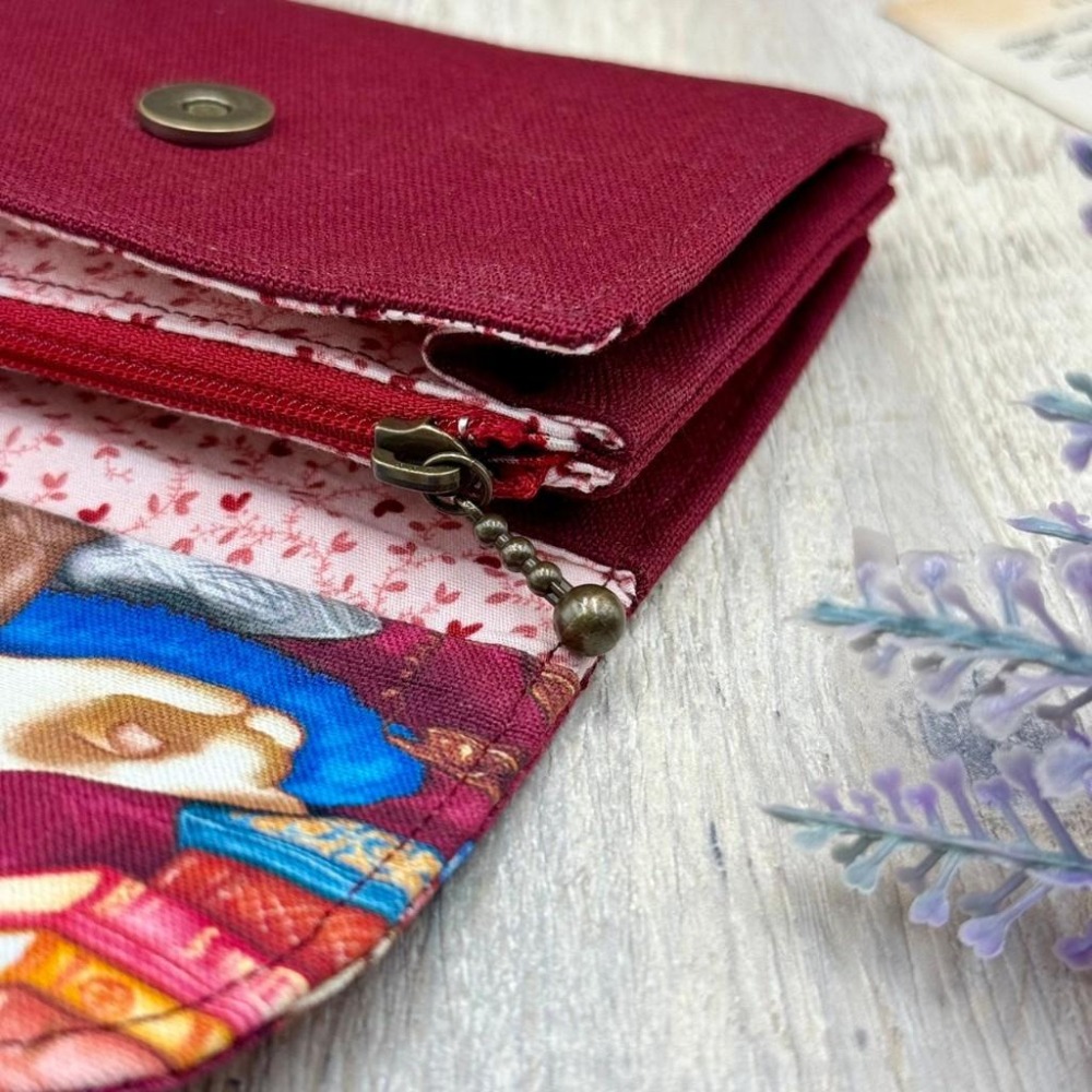 【台灣手作】書房躲貓貓 牛津布手作三層零錢包 畢業送禮-細節圖4