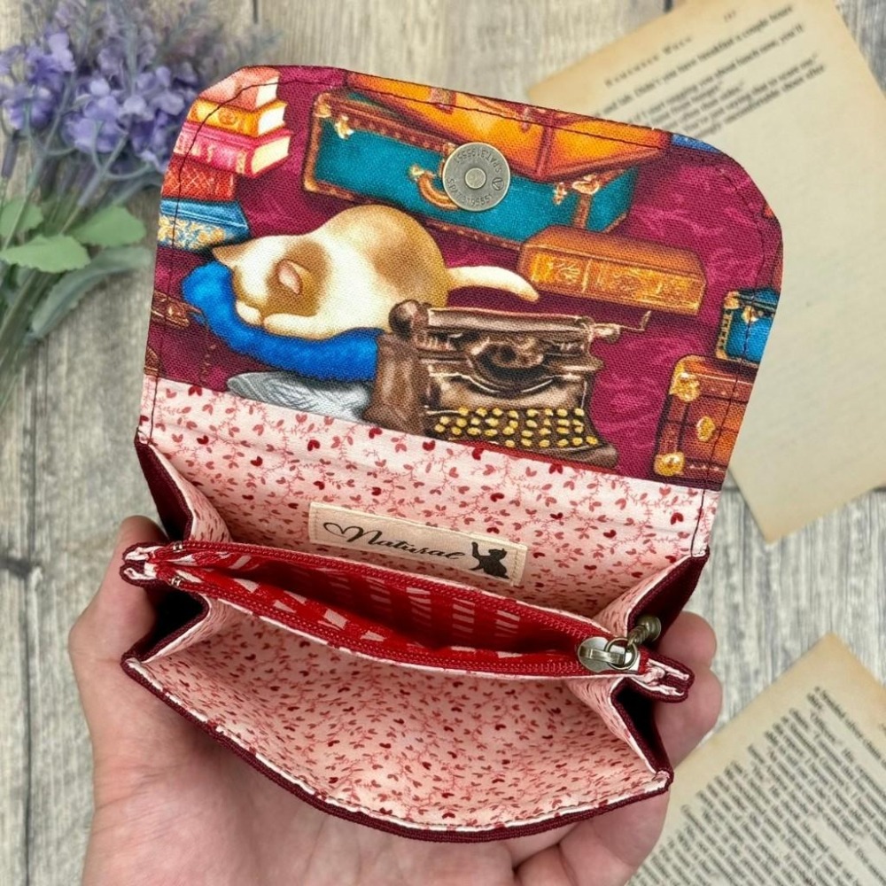 【台灣手作】書房躲貓貓 牛津布手作三層零錢包 畢業送禮-細節圖5