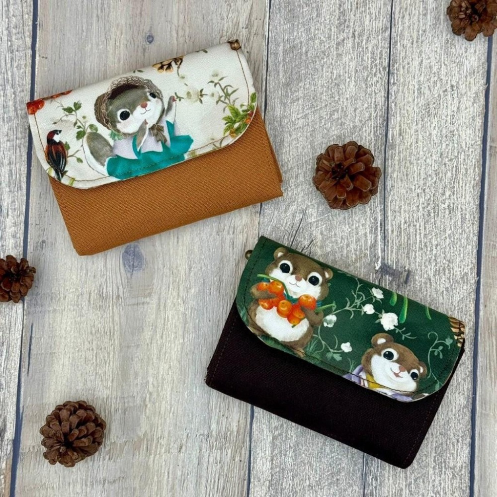 【台灣手作】豐收天竺鼠 牛津布手作三層零錢包 畢業送禮-細節圖2