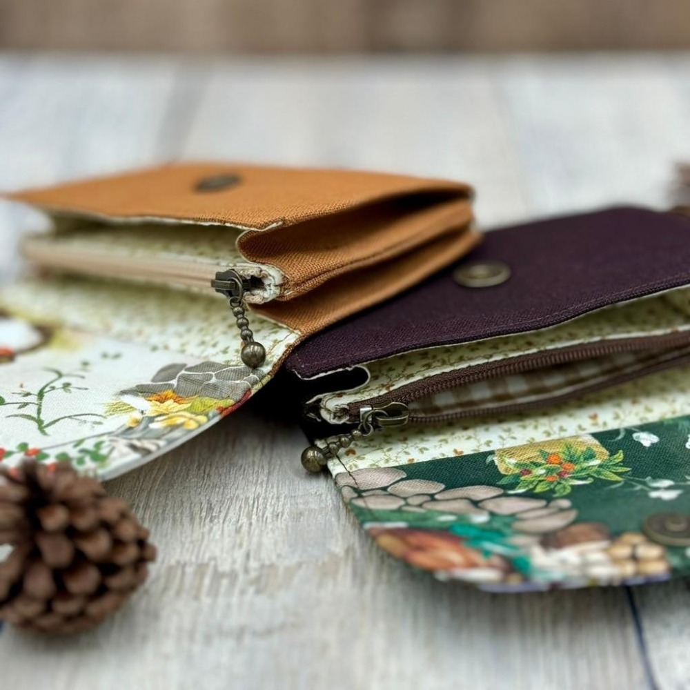 【台灣手作】豐收天竺鼠 牛津布手作三層零錢包 畢業送禮-細節圖3