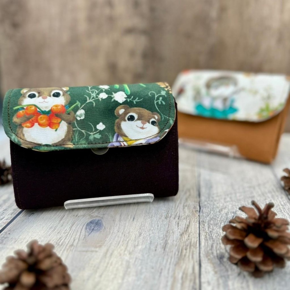 【台灣手作】豐收天竺鼠 牛津布手作三層零錢包 畢業送禮-細節圖6