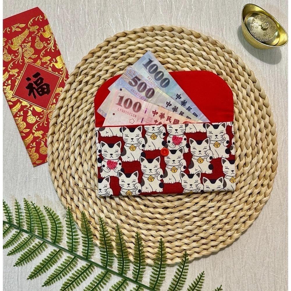 【台灣手作】手作棉質環保紅包袋 存摺袋 儲金簿 招財貓 送禮-細節圖2