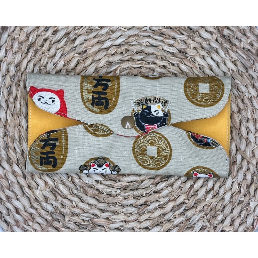 福氣波浪花邊紋 紅包袋 手作布作 新年祝福花色 存摺印章收納-規格圖9