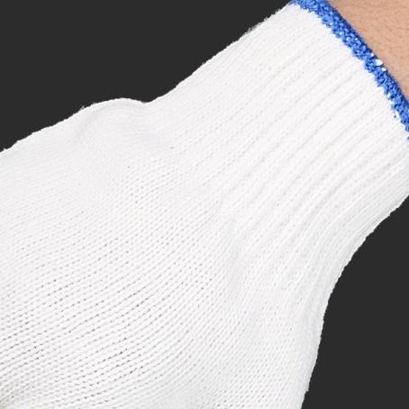 大信百貨》工作棉紗手套【現貨特價】灰/白 兩色 工業手套 工作手套 搬運手套 粗手套 木工手套 防割手套-細節圖3