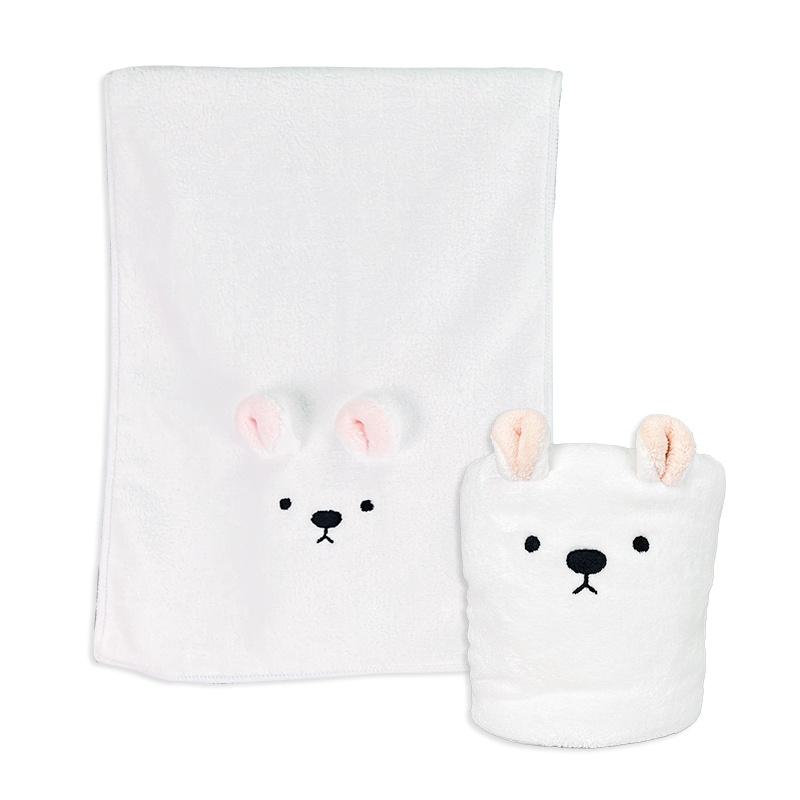 《大信百貨》艾絲特浴巾【新品推薦】珊瑚絨萌趣造型大浴巾 兔子 無尾熊 速乾 毛巾 加大浴巾 吸水 大浴巾，可愛浴巾-細節圖4