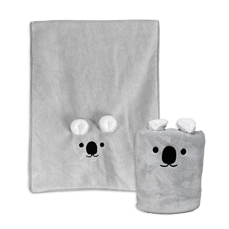 《大信百貨》艾絲特浴巾【新品推薦】珊瑚絨萌趣造型大浴巾 兔子 無尾熊 速乾 毛巾 加大浴巾 吸水 大浴巾，可愛浴巾-細節圖5