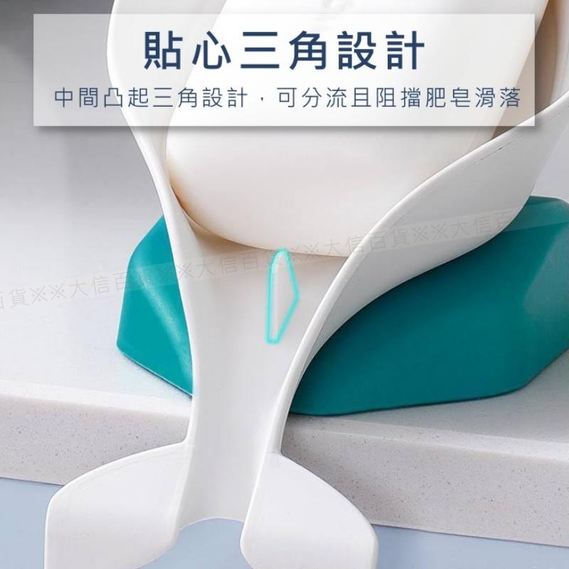 大信百貨》簡約格調 小海豚皂盒 免打孔瀝水香皂盒 廚房浴室速幹肥皂托 矽膠吸盤底座香皂架 衛生間洗衣皂盒置-細節圖5