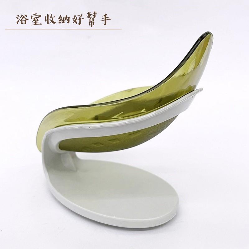 大信百貨》YB1749 琉璃感 葉子 瀝水皂盒 免打孔 香皂盒 廚房浴室速幹肥皂托 矽膠吸盤底座香皂架，皂盒-細節圖5