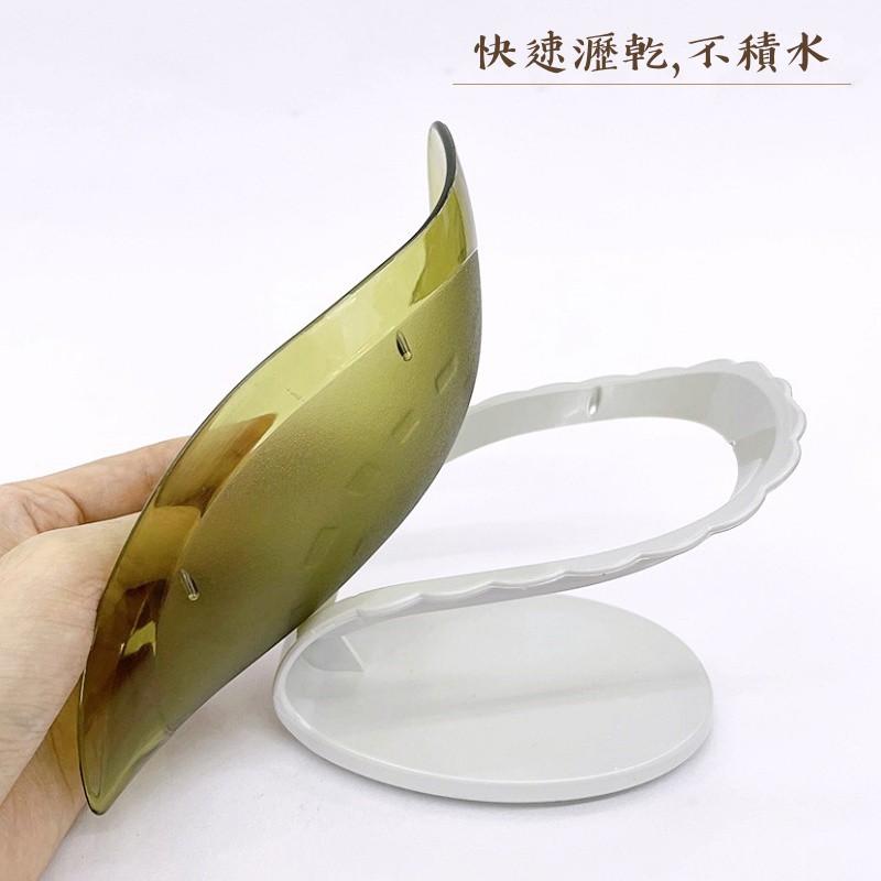 大信百貨》YB1749 琉璃感 葉子 瀝水皂盒 免打孔 香皂盒 廚房浴室速幹肥皂托 矽膠吸盤底座香皂架，皂盒-細節圖6