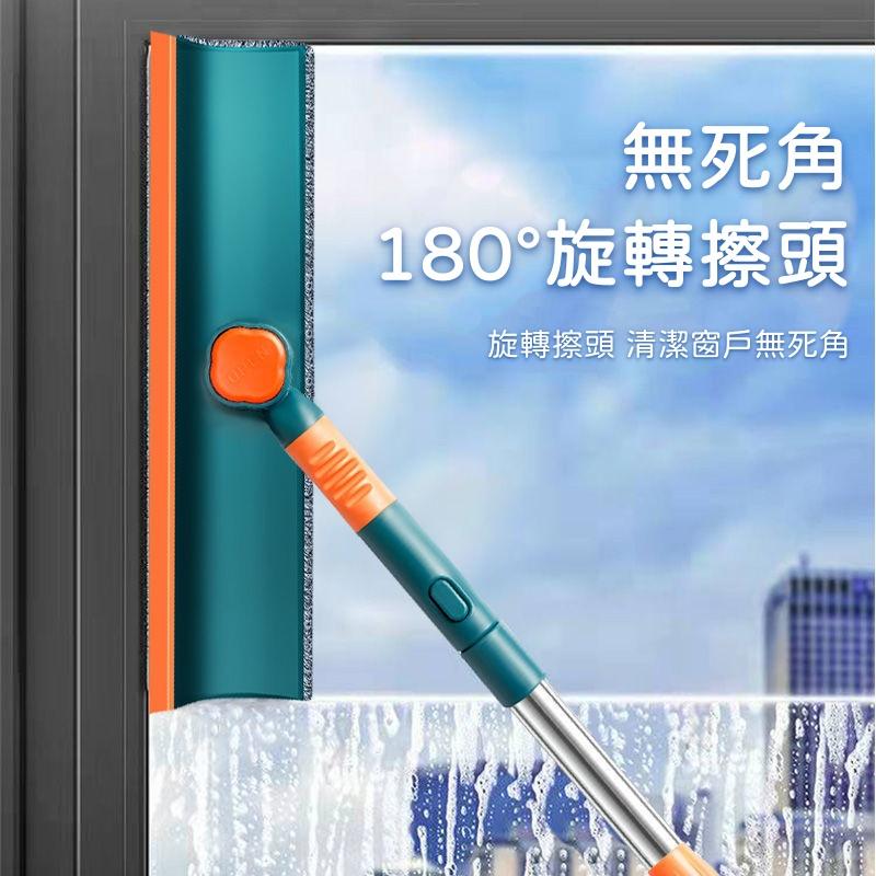 大信百貨》擦刮二合一 長柄擦窗器【28CM加大✨】擦玻璃器伸縮桿雙面擦窗神器家用刮水器樓房搽洗工具，擦窗器-細節圖4
