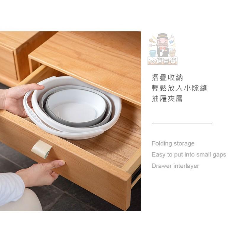 大信百貨》北歐灰白 折疊水桶 伸縮水桶 摺疊水桶 釣魚桶 洗車水桶 露營水桶 泡腳桶 臉盆-細節圖6