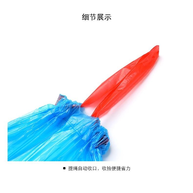 大信百貨》【爆款新品】自動束口 垃圾袋 免沾手 烤肉 收口垃圾袋 可透視垃圾袋 垃圾袋 垃圾袋 綁繩垃圾袋-細節圖3