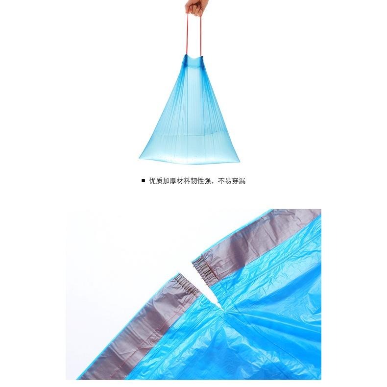 大信百貨》【爆款新品】自動束口 垃圾袋 免沾手 烤肉 收口垃圾袋 可透視垃圾袋 垃圾袋 垃圾袋 綁繩垃圾袋-細節圖4