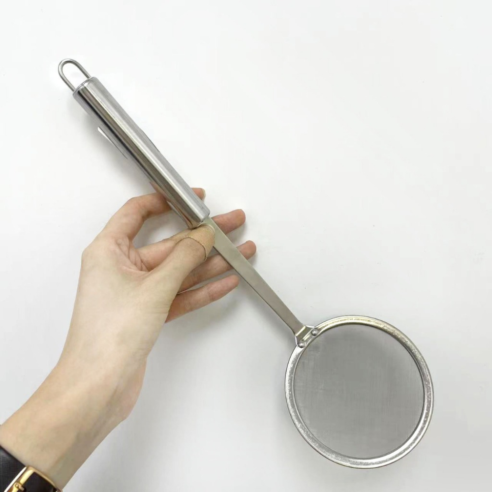 大信百貨》御用 ST 油切濾網 不鏽鋼濾網 油切網 濾網 撈勺 漏油勺 油隔，油切濾網-細節圖7