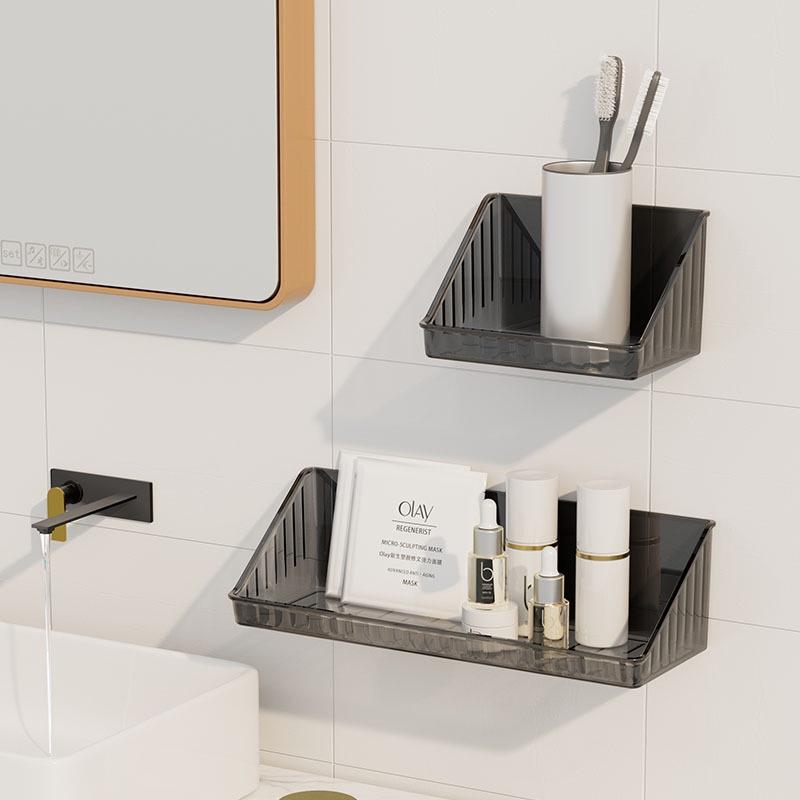 大信百貨》輕奢質感 壁掛收納架【輕透高級✨】保養品收納盒 無痕壁掛式收納盒 壁掛式收納盒 無痕置物架 收納盒-細節圖6