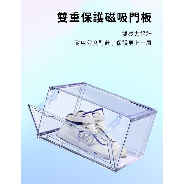 大信百貨》晶透 高階鞋盒【磁吸側開🔥】透明鞋盒 鞋盒 磁吸鞋盒 置物箱 磁吸式鞋盒 收納盒 收納櫃 公仔盒 鞋櫃 鞋架-細節圖4