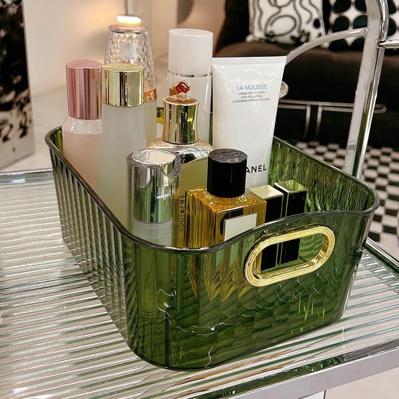 大信百貨》輕奢 收納盒【高顏值✨】桌面化妝品 雜物整理盒 零食盒 廚房收納 化妝收納箱 文具盒 收納框 置物盒-細節圖2