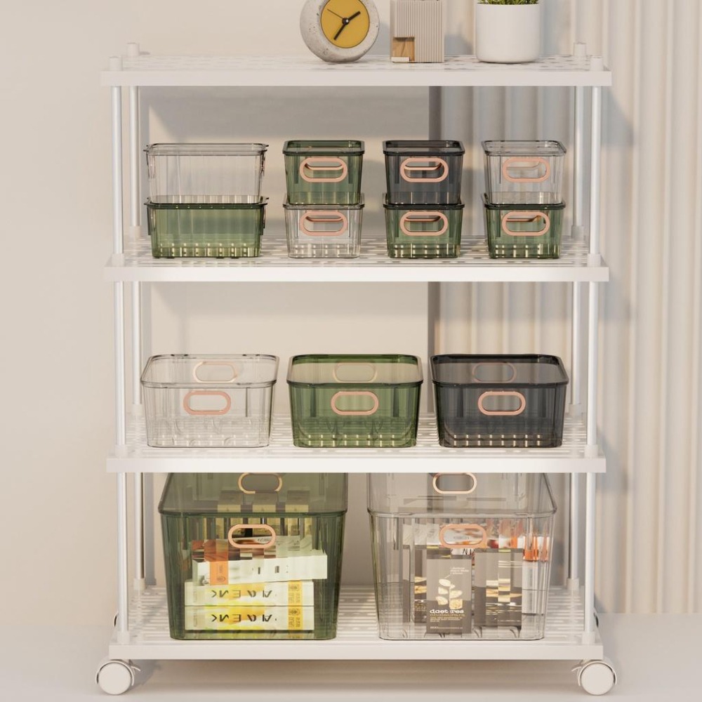 大信百貨》輕奢 收納盒【高顏值✨】桌面化妝品 雜物整理盒 零食盒 廚房收納 化妝收納箱 文具盒 收納框 置物盒-細節圖7