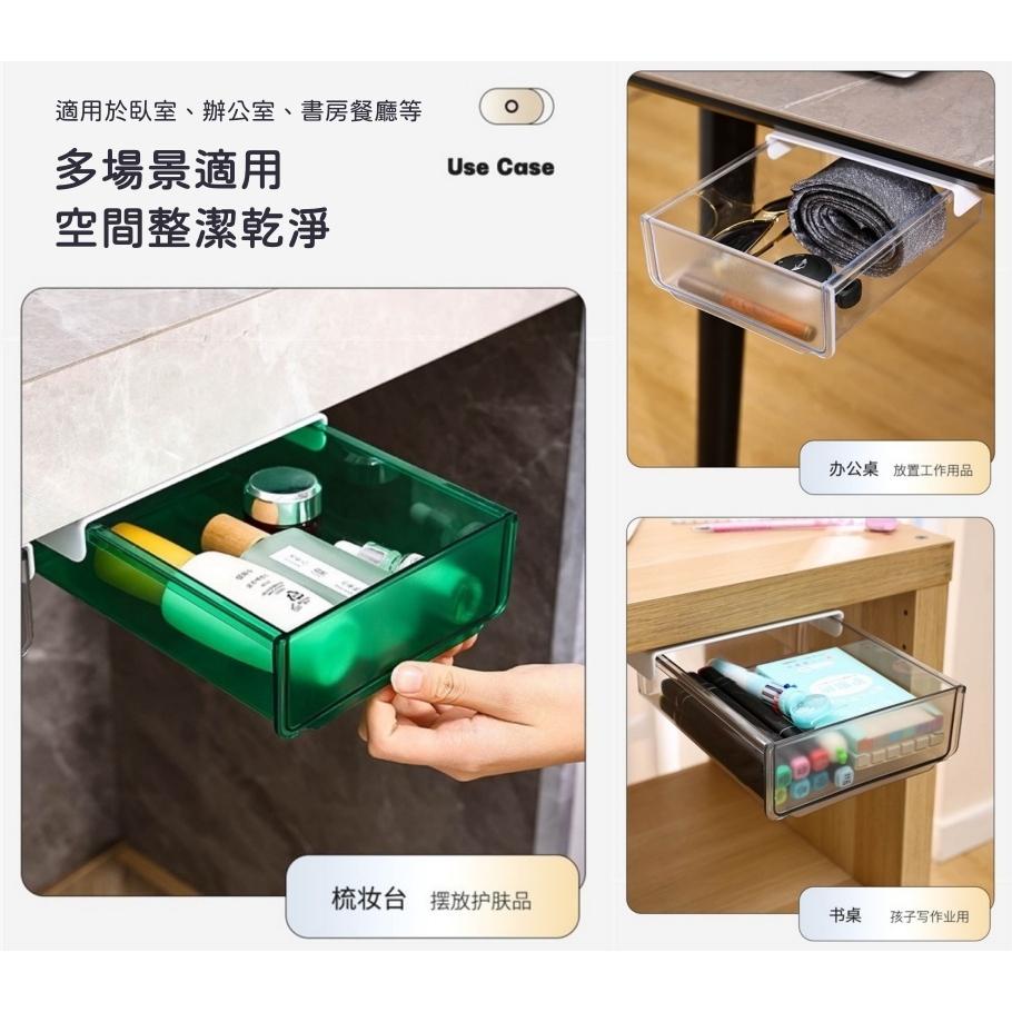 大信百貨》抽屜式收納盒【專利正品】隱藏式抽屜 抽屜 收納 收納盒 置物盒 桌面收納 抽屜筆盒 收納盒 桌下抽屜-細節圖5