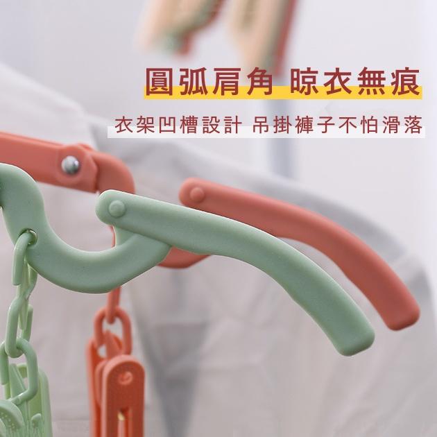 大信百貨》旅行摺疊衣架 帶夾款【好物推薦】台灣折疊衣架 曬衣架 晾衣架 收納衣架 旅行衣架 衣架-細節圖5